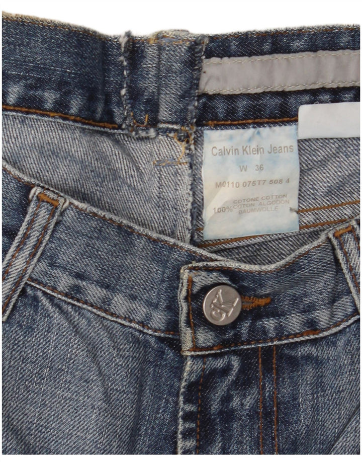 Blugi slim pentru bărbați CALVIN KLEIN W36 L30 Bumbac albastru