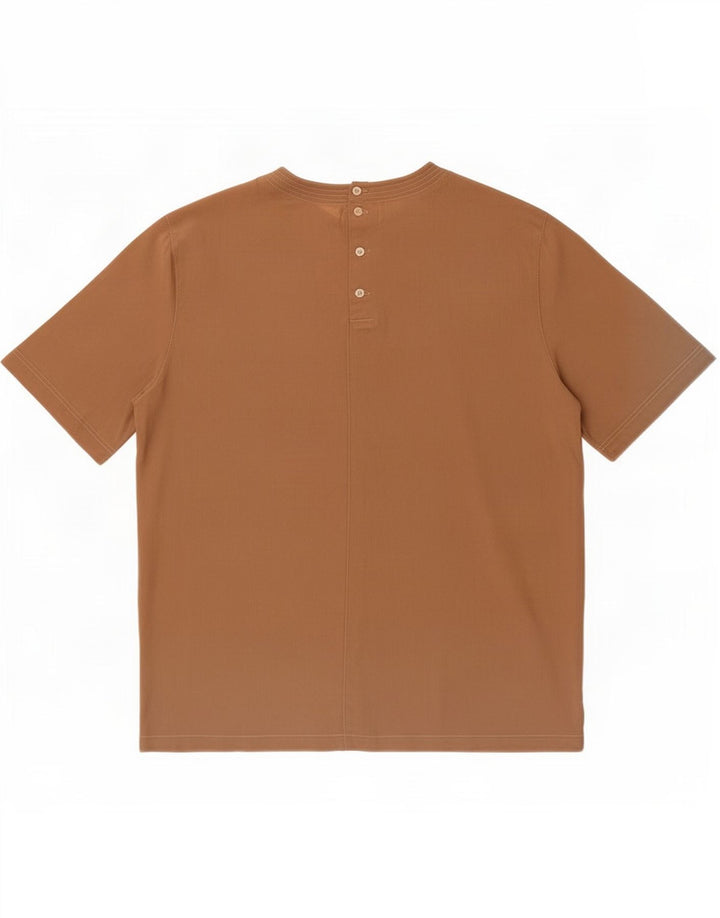 Bluză Vintage Femei Top IT 44 Mătase Maro Mediu