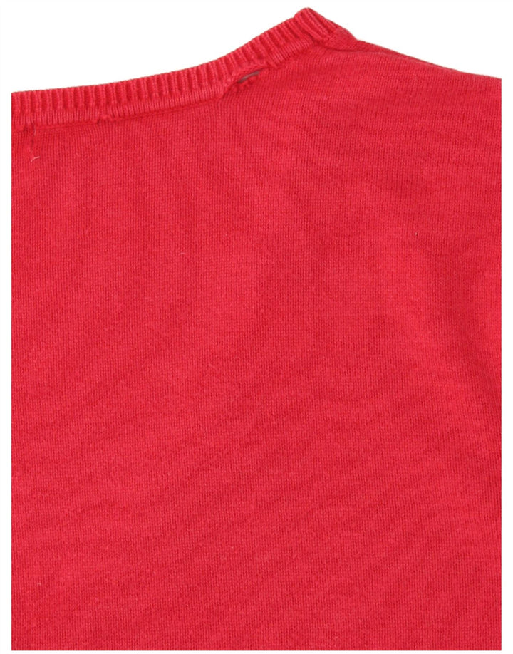Pulover pentru femei Benetton cu decolteu în V UK 12 Medium Red