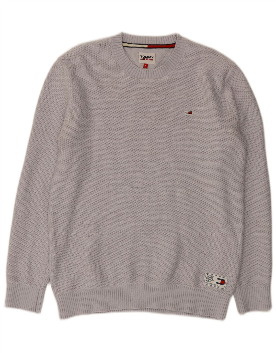 Pulover Tommy Hilfiger pentru bărbați, cu gât crew, poliester mediu gri