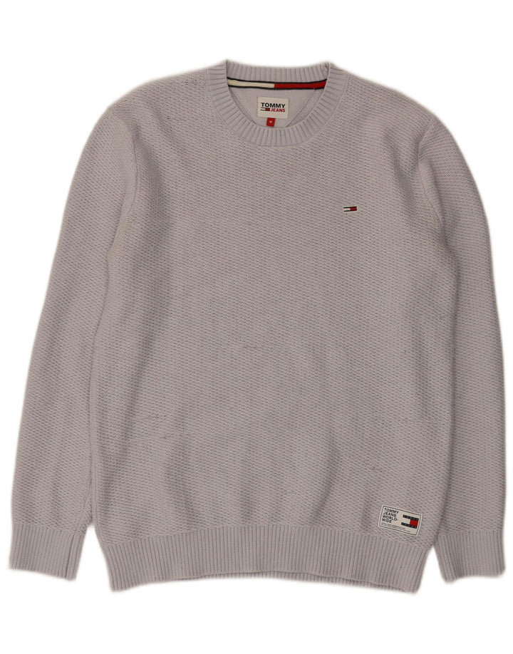 Pulover Tommy Hilfiger pentru bărbați, cu gât crew, poliester mediu gri