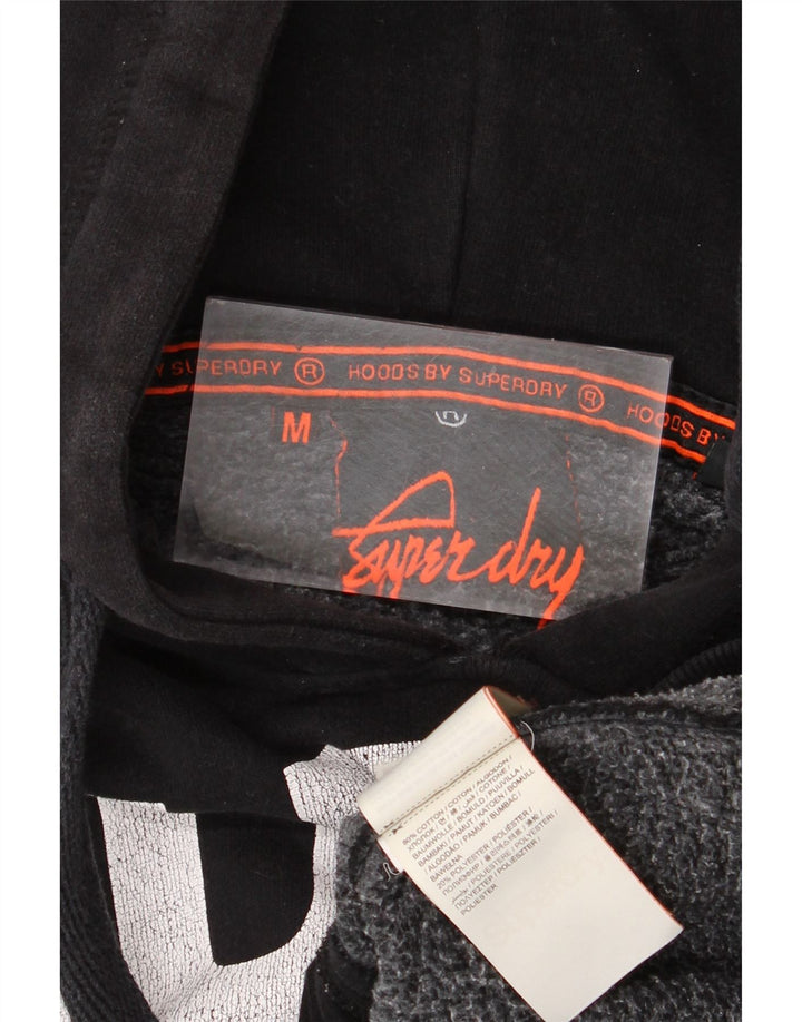 Pulover cu glugă grafic Superdry pentru bărbați, bumbac mediu negru