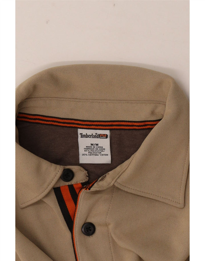 Tricou polo pentru bărbați Timberland Bej mediu Poliester color bloc