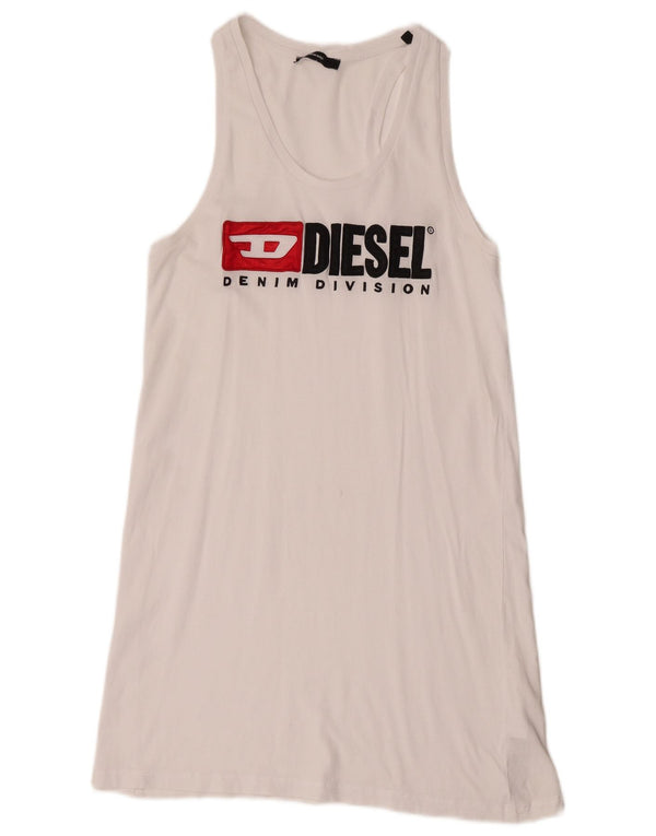 Rochie tricou fără mâneci pentru femei Diesel UK 12 Bumbac alb mediu