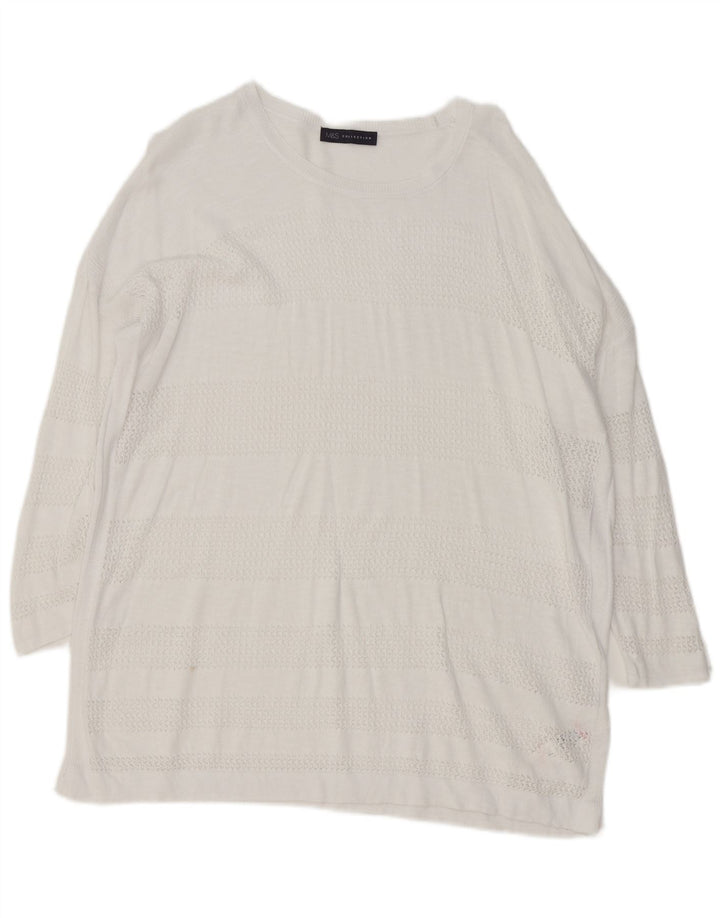 Marks & Spencer Pulover supradimensionat pentru femei cu gât de barcă UK 18 XL Alb