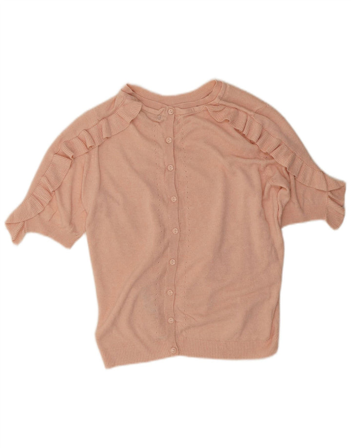 Pulover cardigan cu volane pentru femei Marks & Spencer UK 14 Roz mediu
