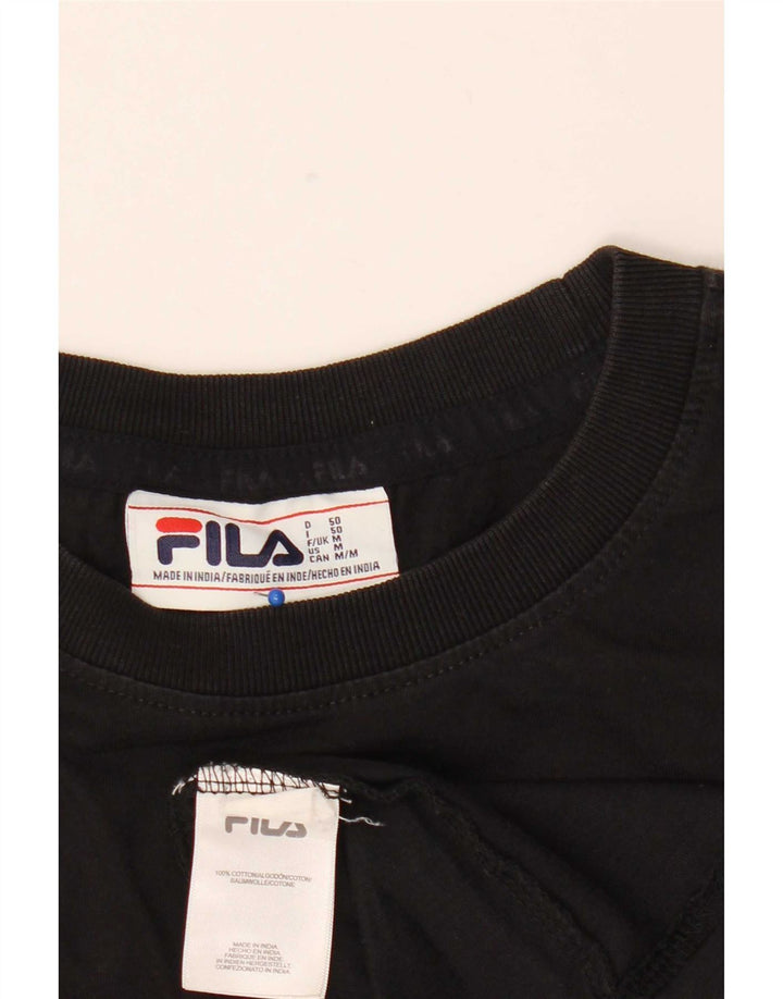 Tricou grafic Fila pentru bărbați Top Medium Negru Bumbac