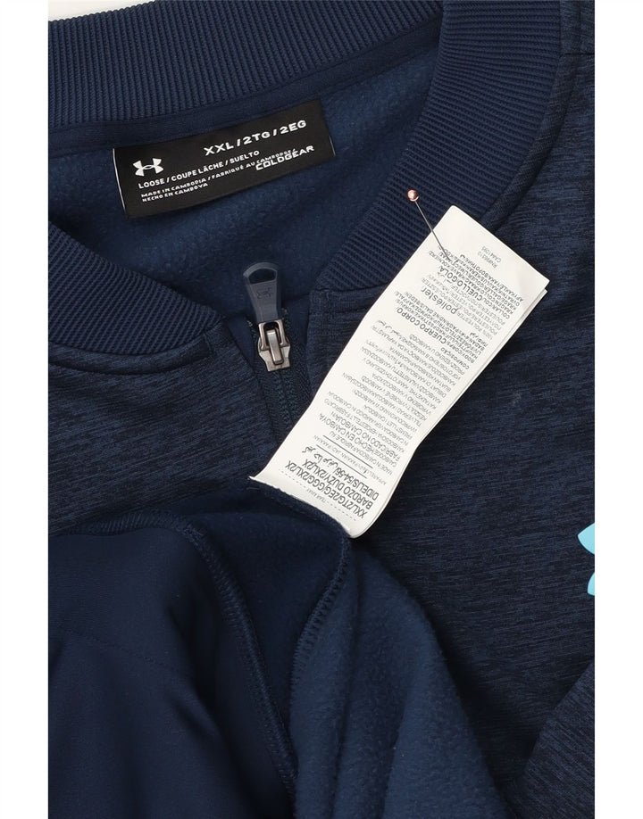 Jachetă de trening Under Armour Cold Gear pentru bărbați, 2XL, poliester bleumarin