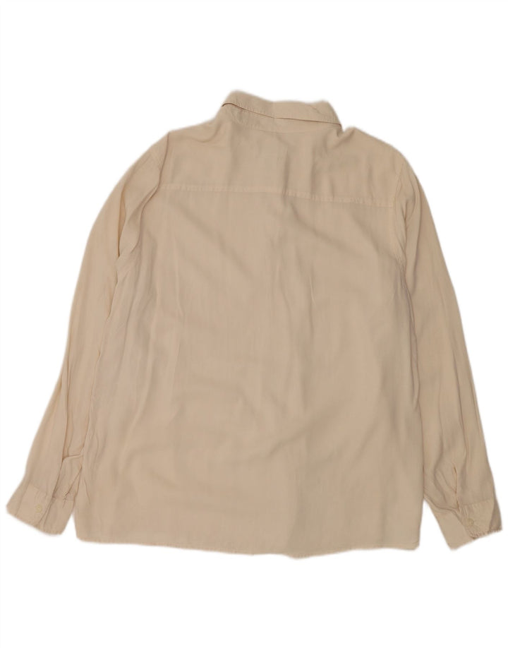 Cămașă supradimensionată pentru femei ORVIS UK 18/20 XL din mătase alb