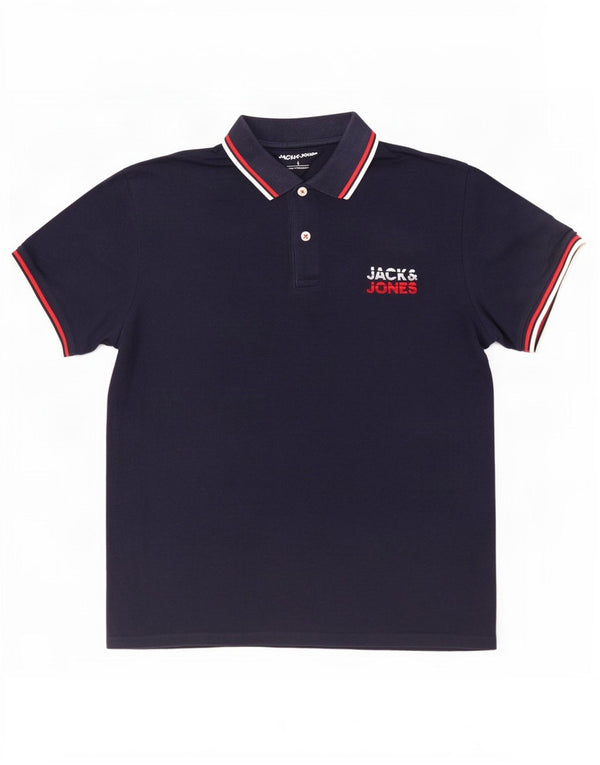 Cămașă polo Jack & Jones pentru bărbați, mare, albastru bleumarin, bumbac