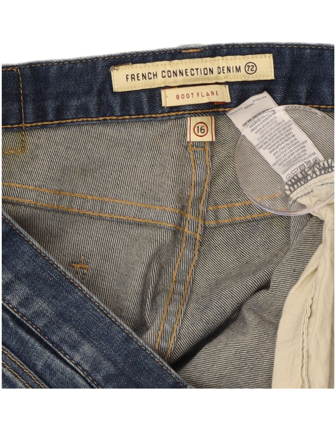 French Connection Blugi evazați Bootcut pentru femei US 16 2XL W38 L33 Bumbac albastru