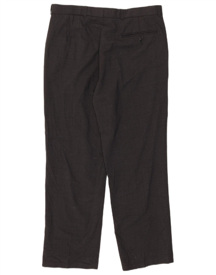 Pantaloni de costum pentru bărbați Marks & Spencer, L34 L29, gri poliester cu dungi