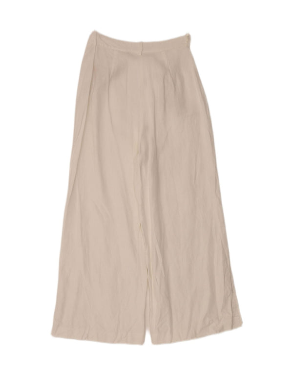 Pantaloni casual pentru femei cu talie înaltă și picioare largi Zara L30 L27 Alb