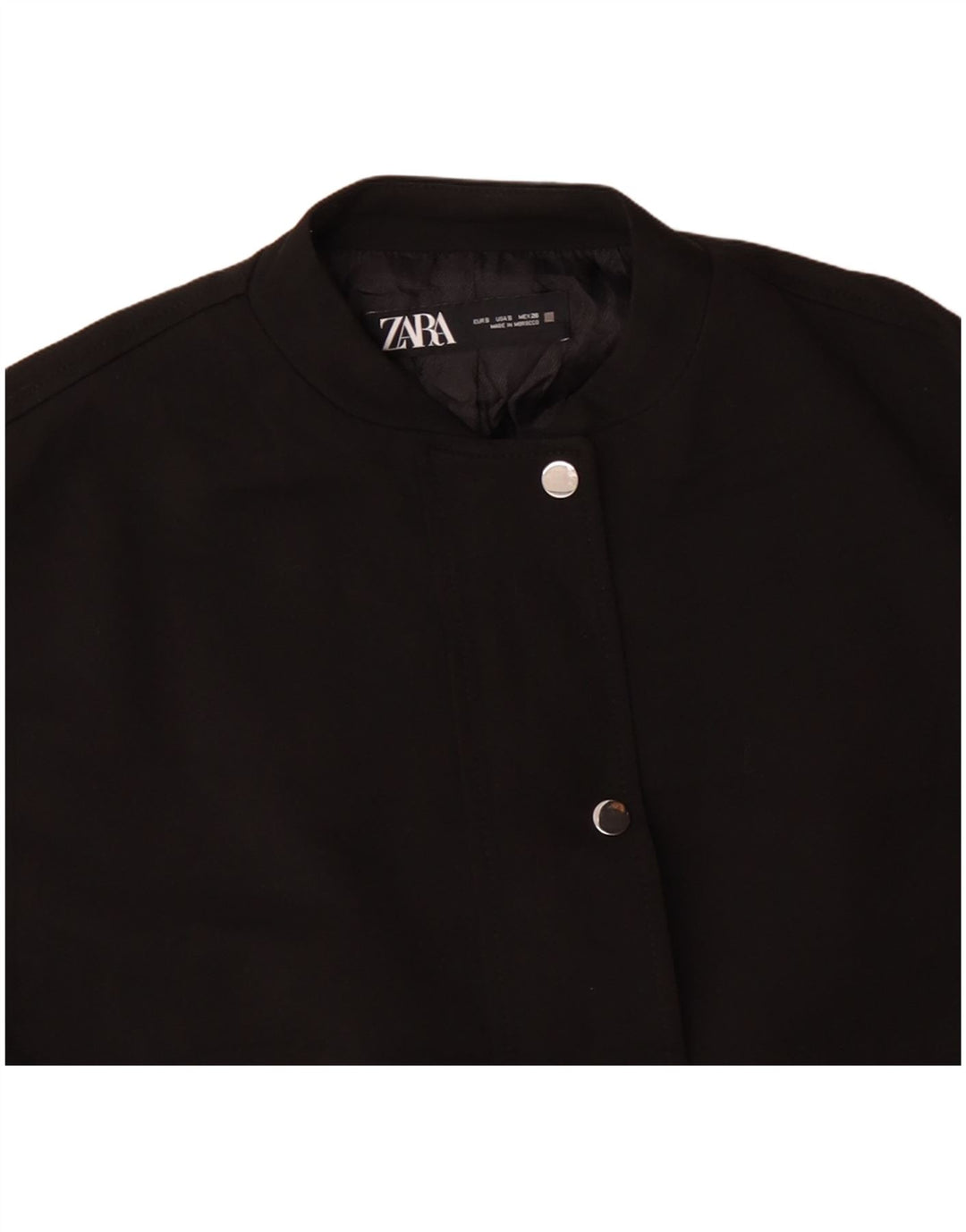 Bomber supradimensionat pentru femei Zara UK 10 Acetat mic negru