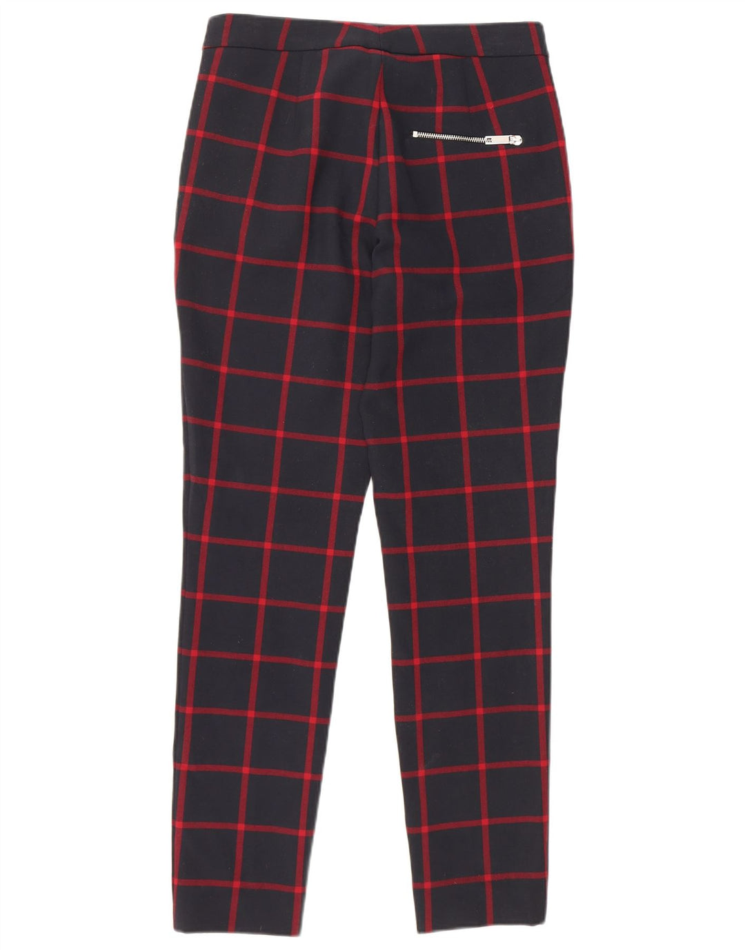 Pantaloni chino skinny pentru femei Zara Mediu L28 L29 Poliester cu carouri bleumarin
