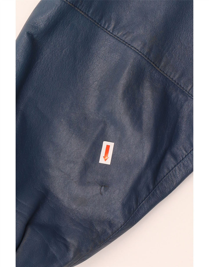 Jachetă militară din piele pentru bărbați VINTAGE IT 52 XL din piele albastră