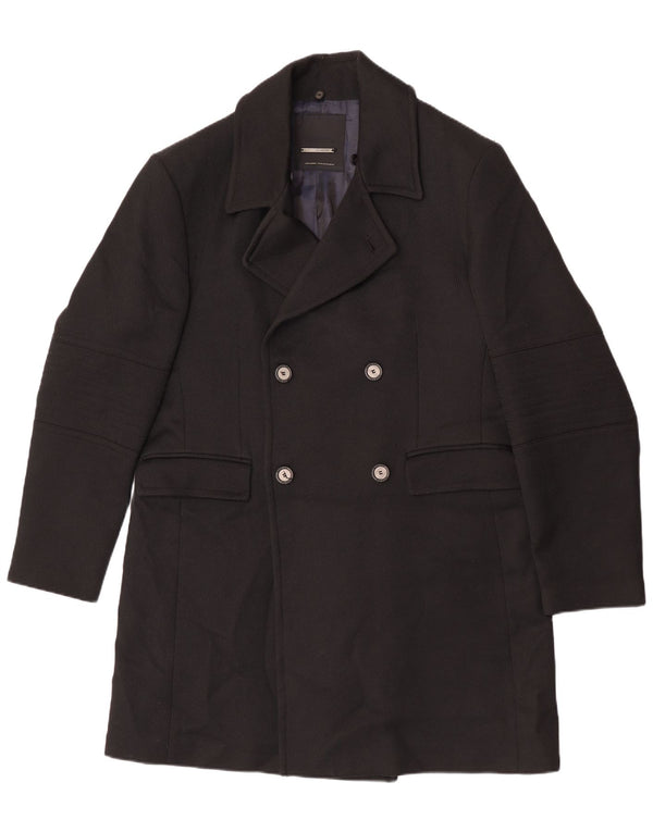 Palton dublu pentru bărbați Zara UK 44 2XL Negru