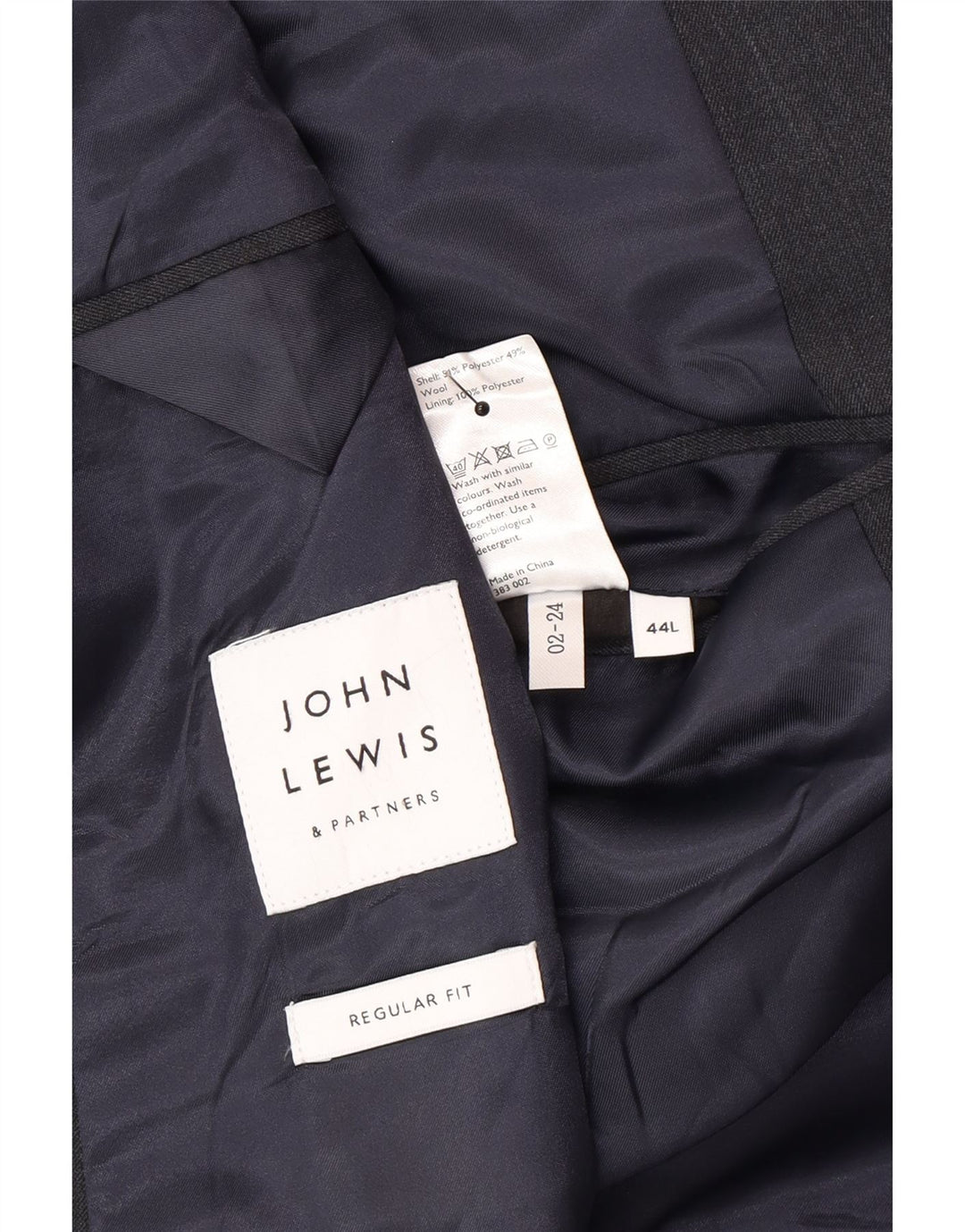 Jachetă pentru bărbați John Lewis cu 2 nasturi, UK 44 2XL, poliester gri