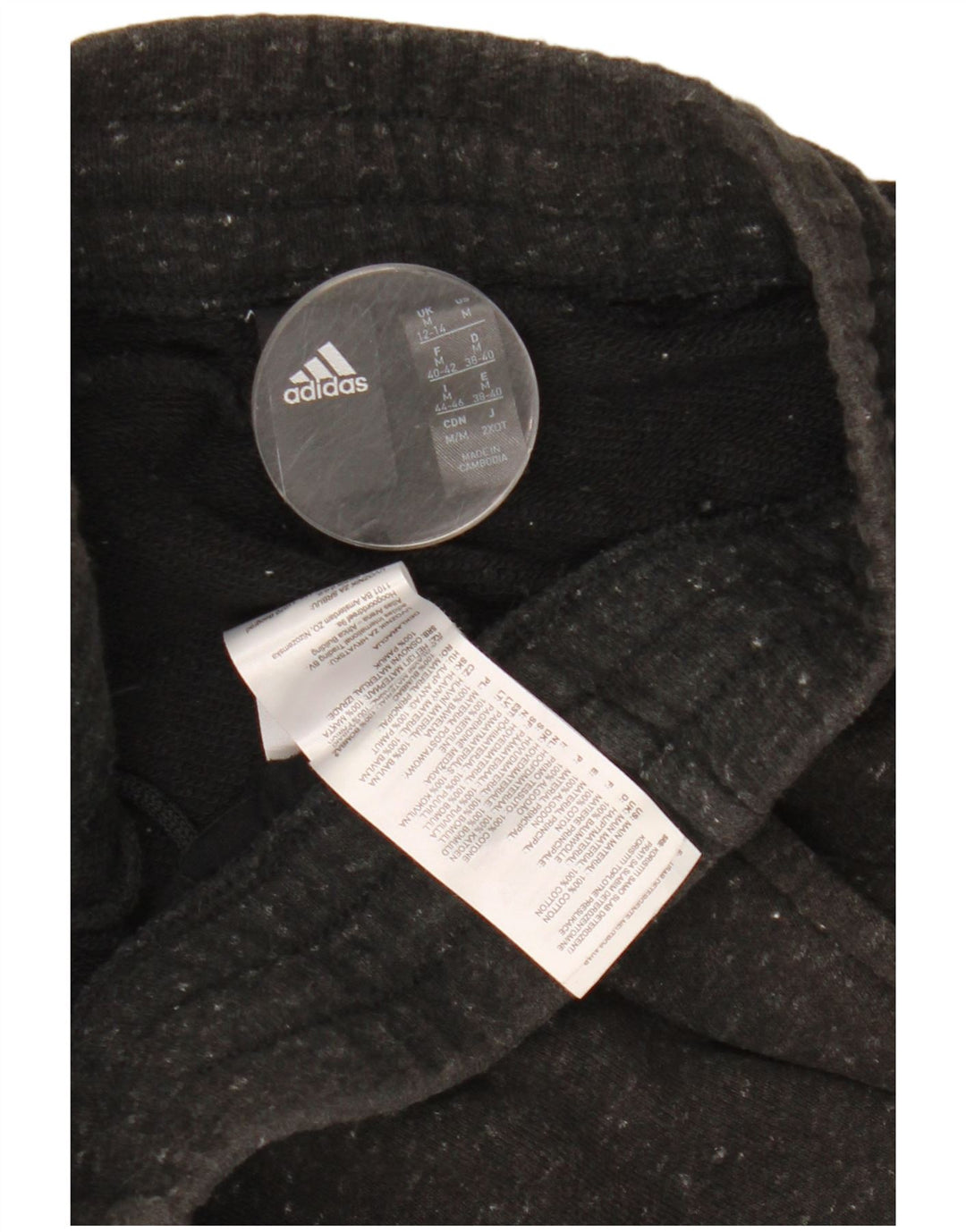 Pantaloni de trening ADIDAS Crop pentru femei Marea Britanie 12/14, bumbac cu pete gri mediu