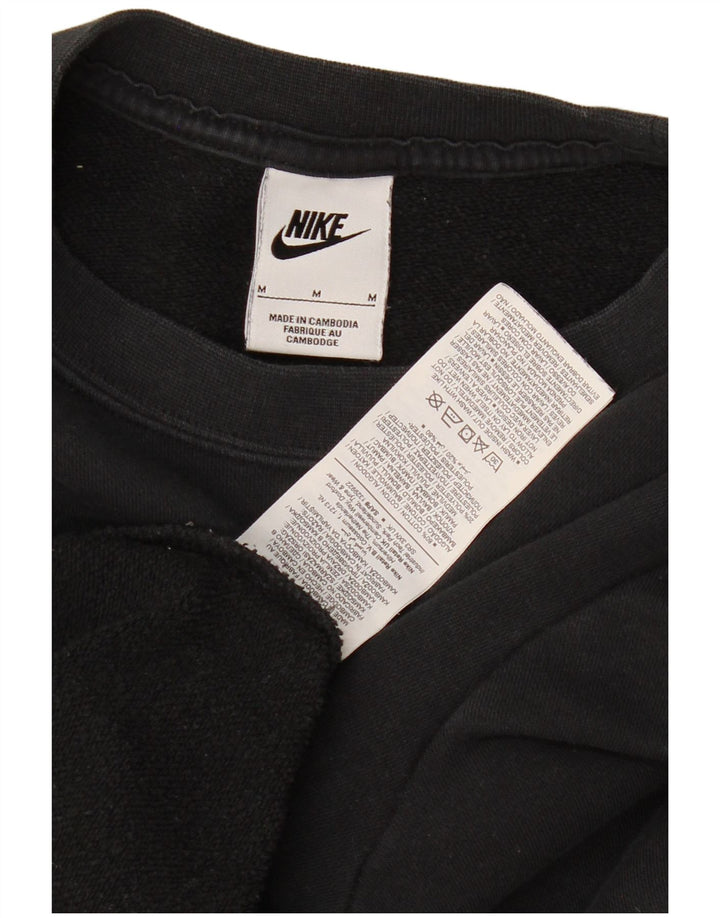 Pulover Nike pentru femei cu umăr dezactivat, UK 14, bumbac mediu negru