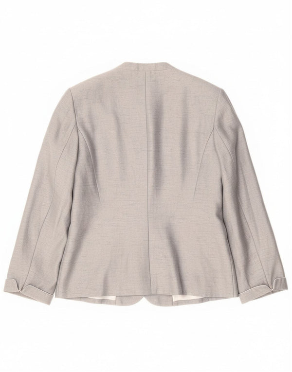 Jachetă blazer pentru femei Jacques Vert cu 1 nasture UK 16 mare, gri, viscoză