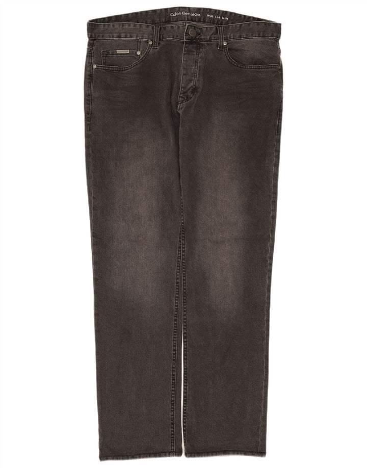 Blugi slim pentru bărbați Calvin Klein W36 L34 bumbac gri