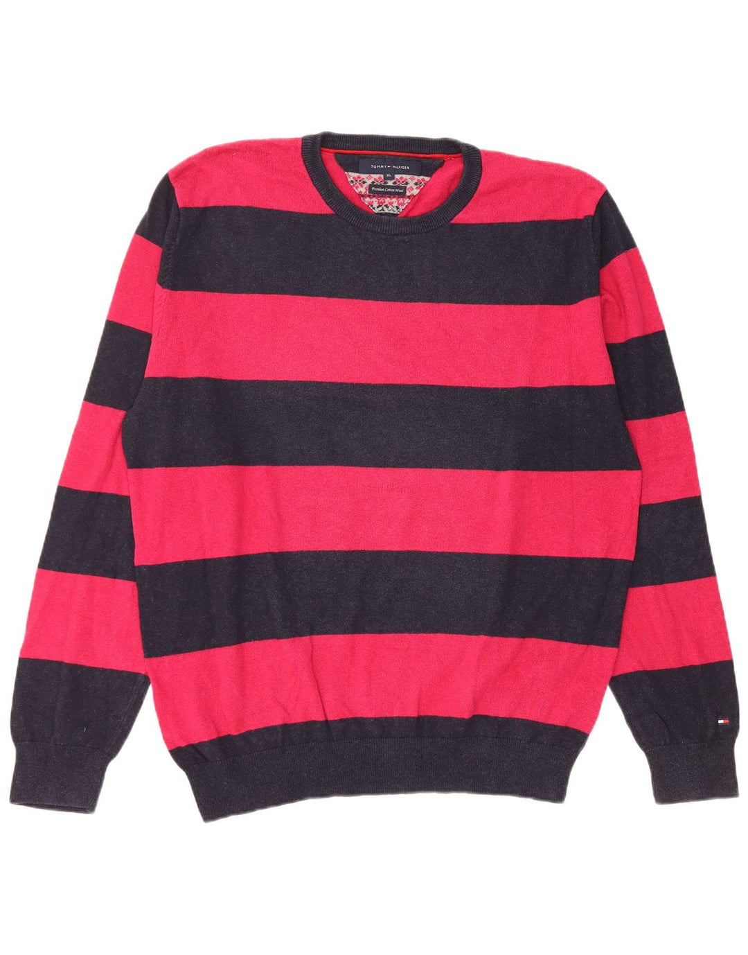 TOMMY HILFIGER Pulover pentru femei cu decolteu rotund, UK 18 XL, cu dungi roz