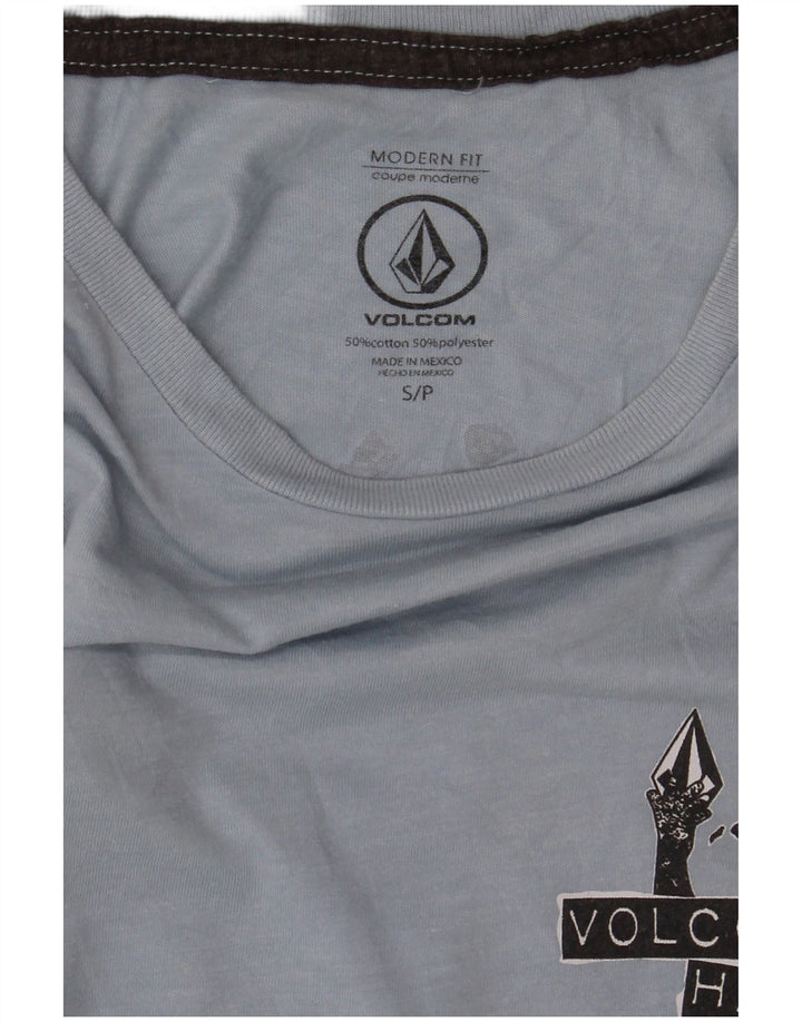 Tricou grafic pentru bărbați Volcom Modern Fit Top mic, albastru, bumbac