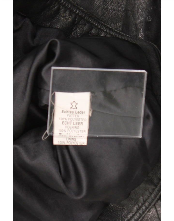 VINTAGE Mens Faux Leather Jacket UK 40 Large Black Polyester Vintage Vintage and Second-Hand Vintage from Messina Hembry 