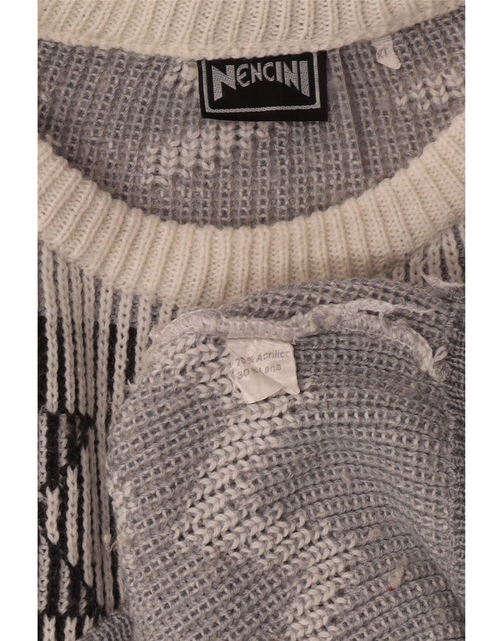 Pulover VINTAGE pentru bărbați, cu gât de barcă, XL, alb, fair Isle Classic