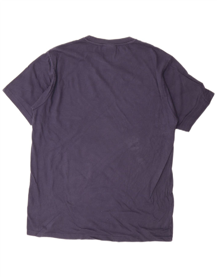 Tricou grafic pentru bărbați Weird Fish Top mare din bumbac bleumarin