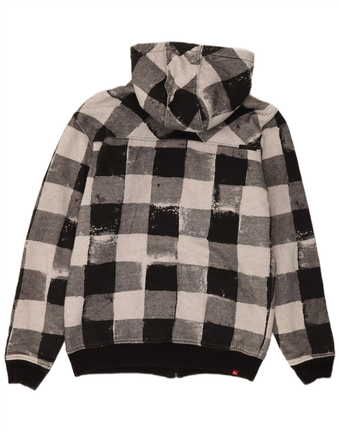 Pulover Quiksilver pentru bărbați, cu fermoar, bumbac vichy, negru mediu
