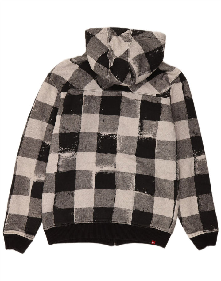 Pulover Quiksilver pentru bărbați, cu fermoar, bumbac vichy, negru mediu