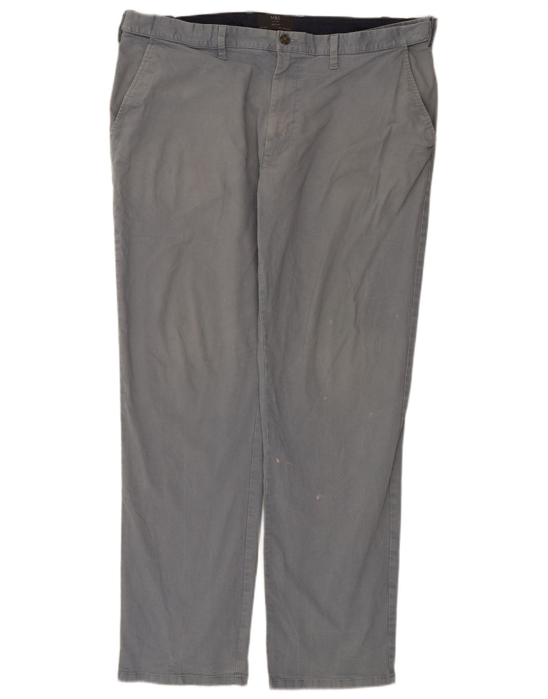 Pantaloni chino obișnuiți pentru bărbați Marks & Spencer L40 L33 bumbac gri