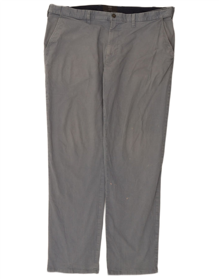 Pantaloni chino obișnuiți pentru bărbați Marks & Spencer L40 L33 bumbac gri