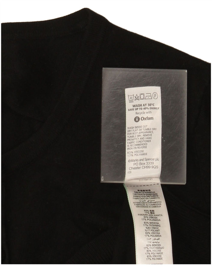Pulover cardigan pentru femei Marks & Spencer UK 16 mare, negru, viscoză