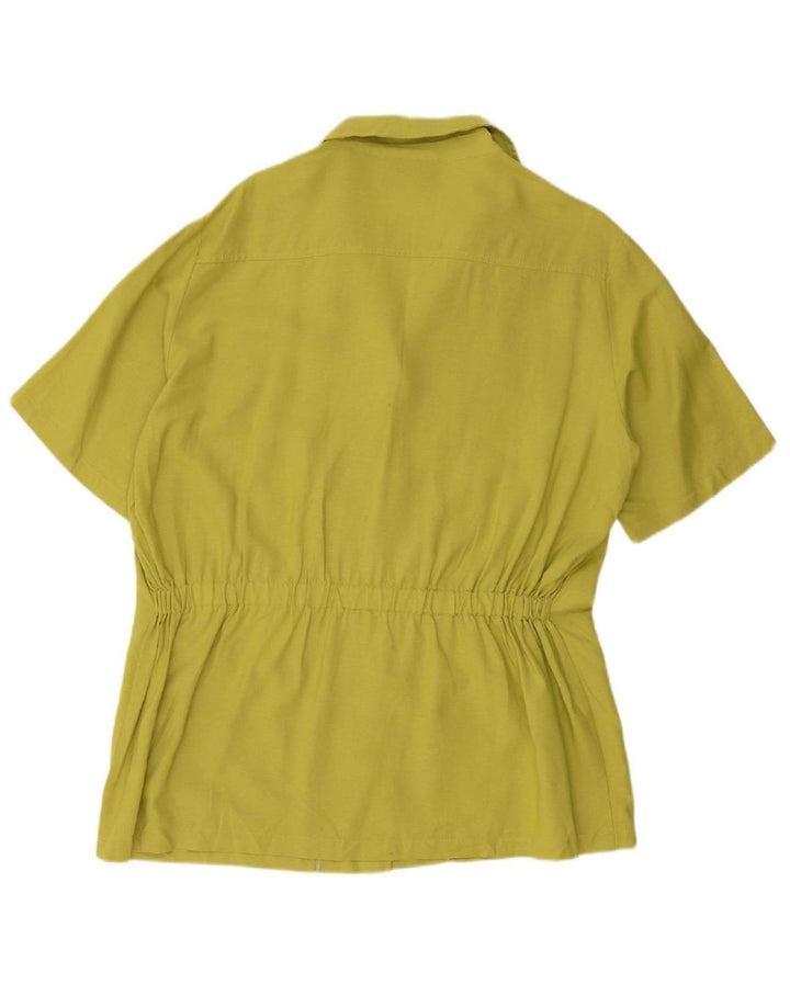 VINTAGE Womens Shirt Blouse IT 48 XL Green Viscose
