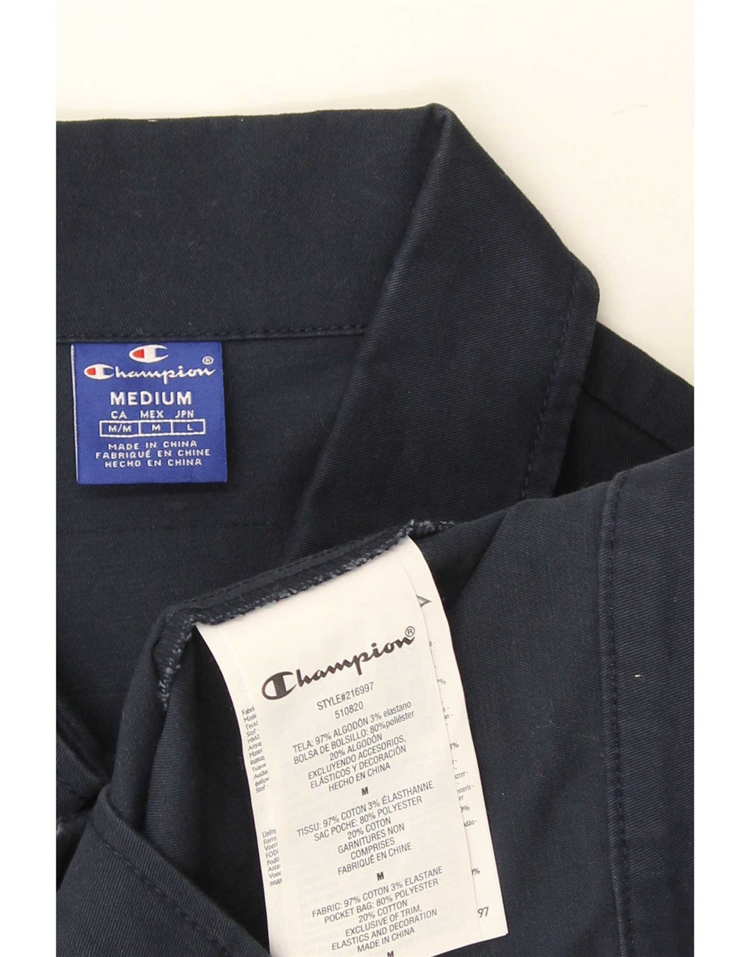 Jachetă Bomber pentru bărbați Champion UK 38 Medium Bluemarin Bumbac