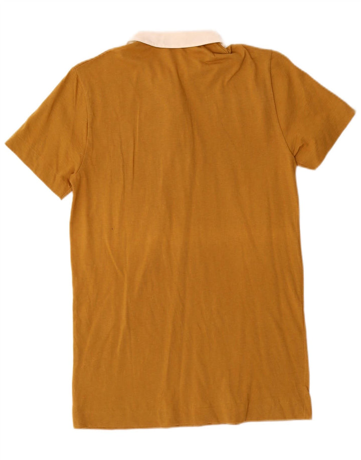 BENETTON tricou polo pentru femei UK 6 XS maro bumbac color bloc