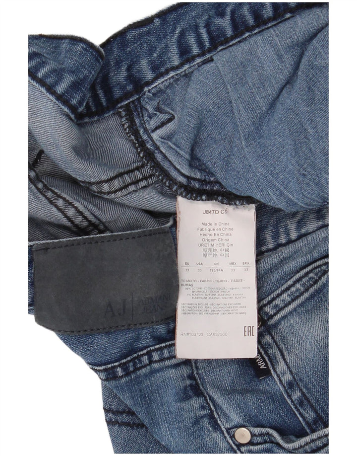 Blugi drepti pentru bărbați Armani W33 L34 Bumbac albastru