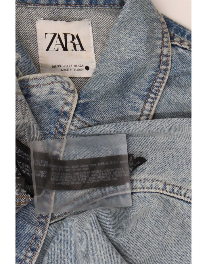 Jachetă de blugi supradimensionată pentru femei Zara UK 6 XS Bumbac albastru