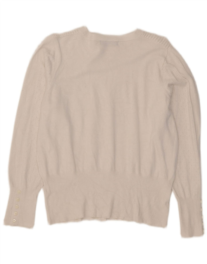 Pulover pentru femei Marks & Spencer cu decolteu triplu UK 14 Medium Off White