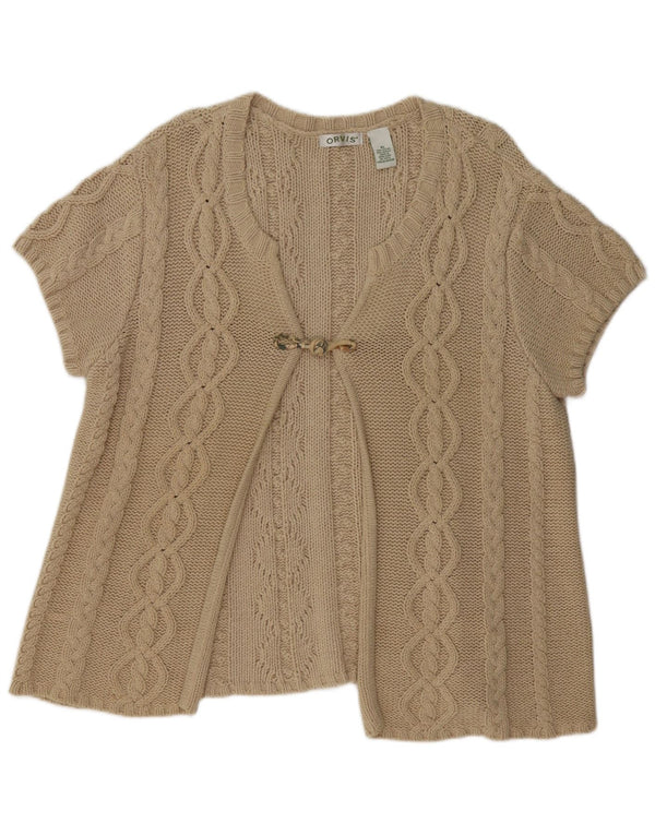 Pulover cardigan cu mânecă scurtă pentru femei Orvis UK 18 XL bumbac bej