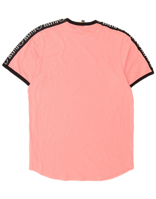 Tricou cu grafică pentru bărbați Ellesse Top 2XL roz din bumbac color bloc