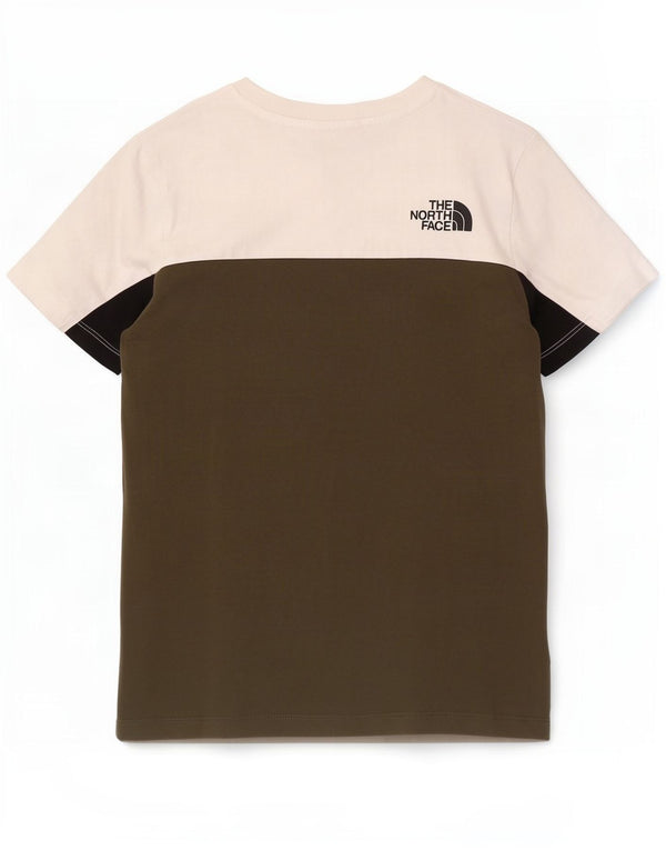Tricou grafic pentru băieți The North Face Top 11-12 ani mare Kaki Colorblock