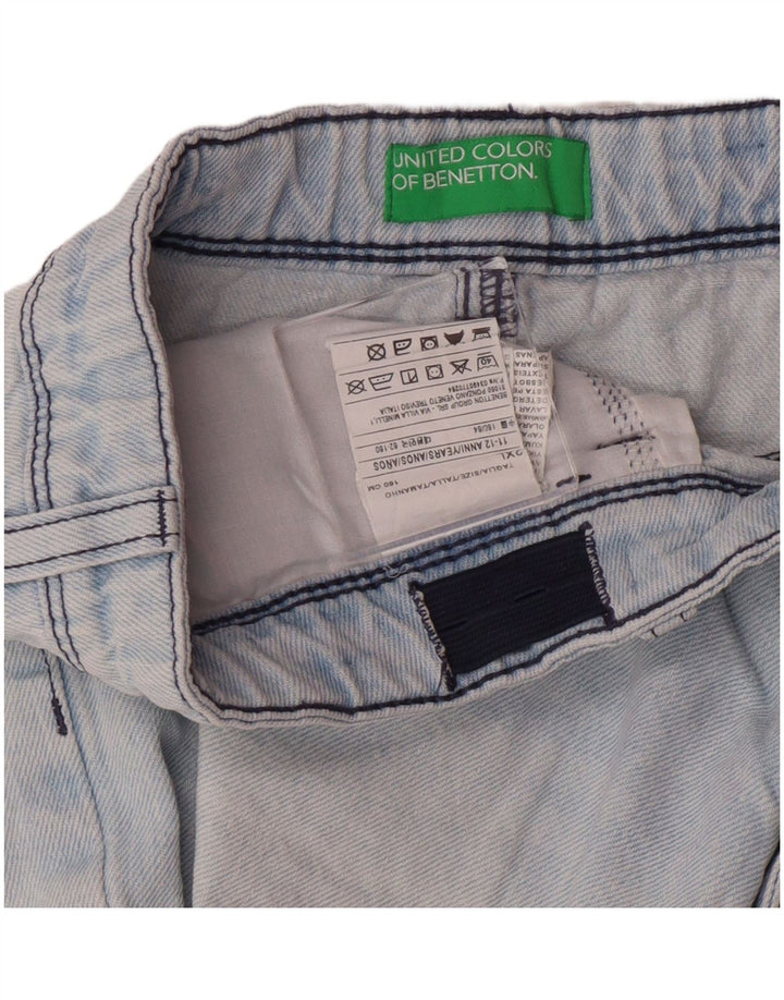 BENETTON Pantaloni Scurt Denim Fete 11-12 Ani 2XL W26 Bumbac Albastru
