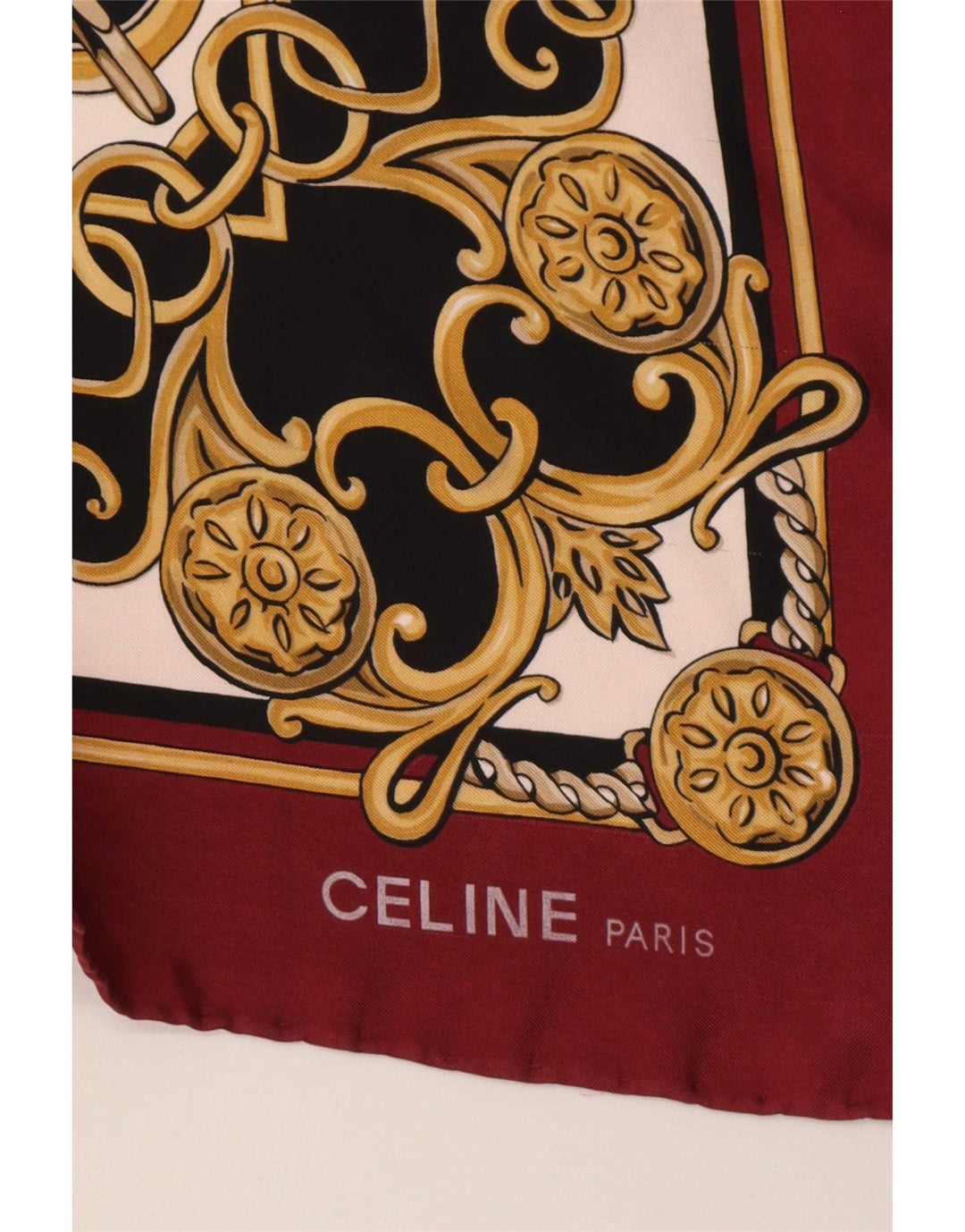 Eșarfă pătrată Celine pentru femei, mărime unică, burgundy, imprimeu animal