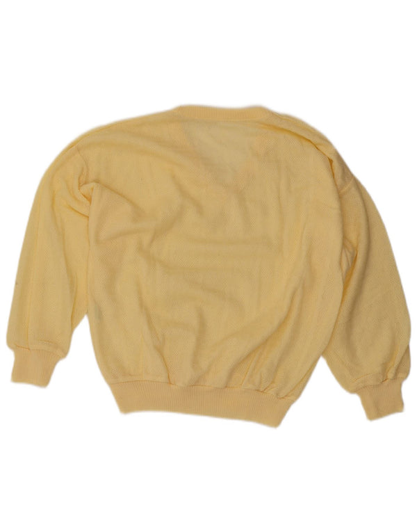 Pulover vintage pentru femei cu decolteu în V UK 16 Large Yellow