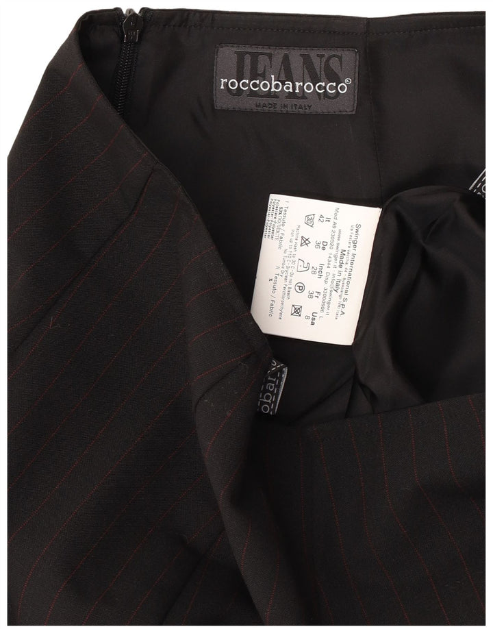 Fusta creion pentru femei Roccobarocco IT 42 Medium W26 Black Pinstripe