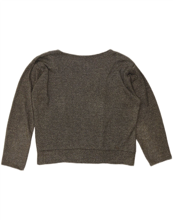 VINTAGE Pulover cu grafic supradimensionat pentru femei UK 10 Small Gri